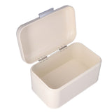 Milky White Bread Box Safe Odorless Large Capacity Anti Fingerprint Retro Tin Bread Box - Rear View