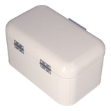 Milky White Bread Box Safe Odorless Large Capacity Anti Fingerprint Retro Tin Bread Box - Low Angle