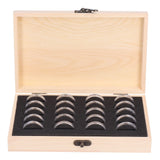 20 Grid Coin Collection Box Wooden Coin Protection Storage Box for Home Office Living Room - Front View