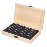 20 Grid Coin Collection Box Wooden Coin Protection Storage Box for Home Office Living Room