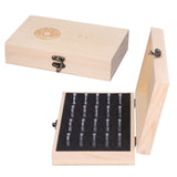 20 Grid Coin Collection Box Wooden Coin Protection Storage Box for Home Office Living Room - Close-Up Angle