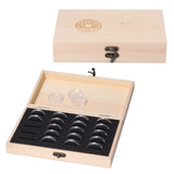 20 Grid Coin Collection Box Wooden Coin Protection Storage Box for Home Office Living Room