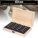 20 Grid Coin Collection Box Wooden Coin Protection Storage Box for Home Office Living Room - Extra Image