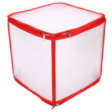 Storage Box Transparent PVC Zipper Sealed Durable Sock Organizer with Compartment for Home Office - Side View