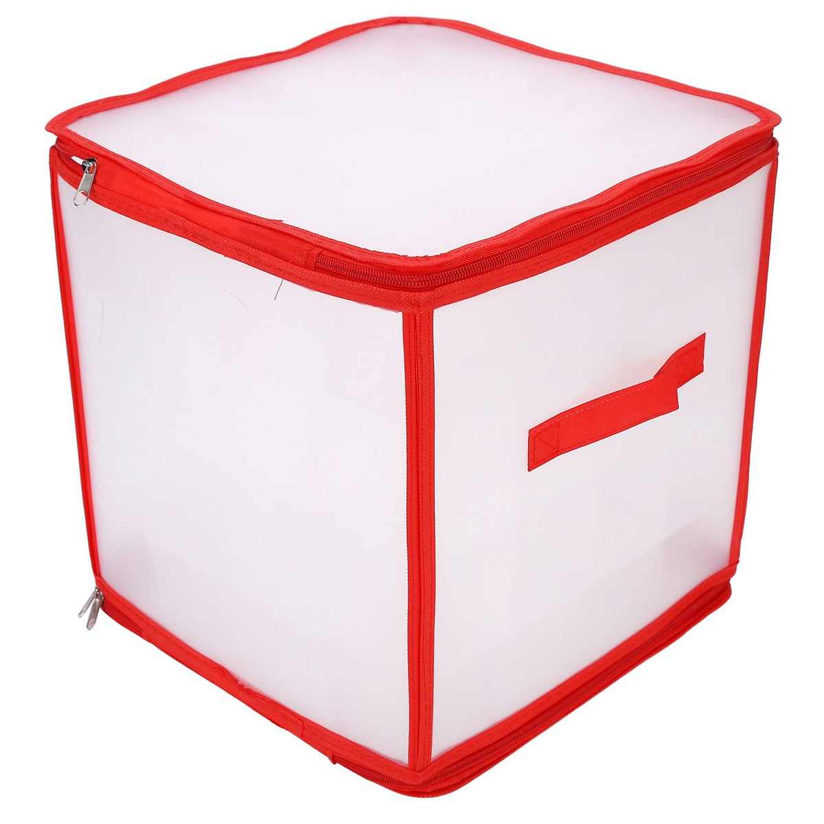 Storage Box Transparent PVC Zipper Sealed Durable Sock Organizer with Compartment for Home Office