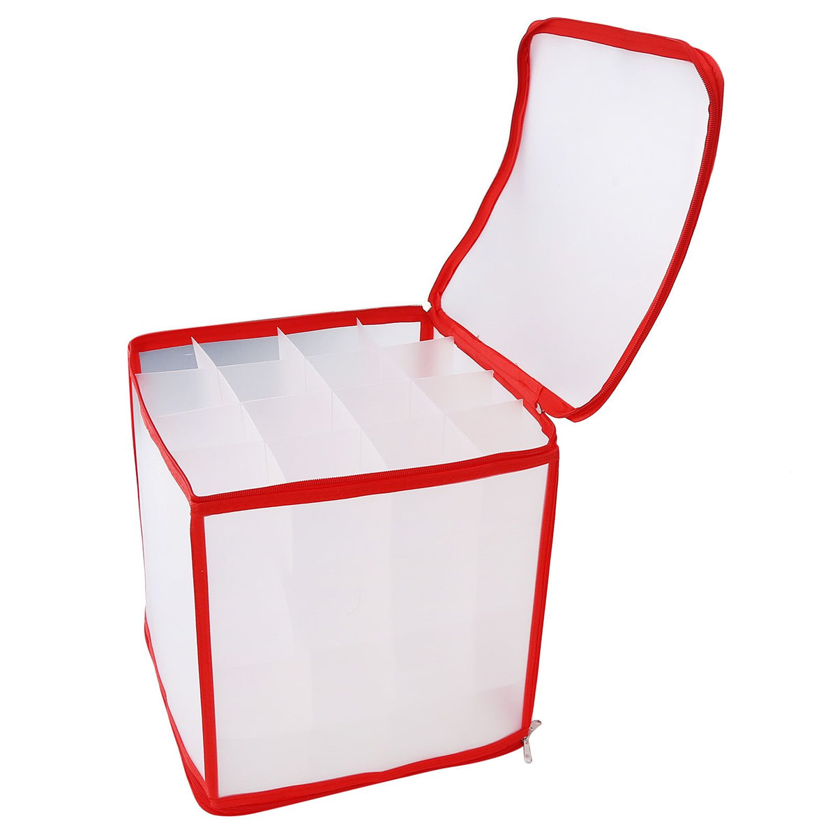 Storage Box Transparent PVC Zipper Sealed Durable Sock Organizer with Compartment for Home Office