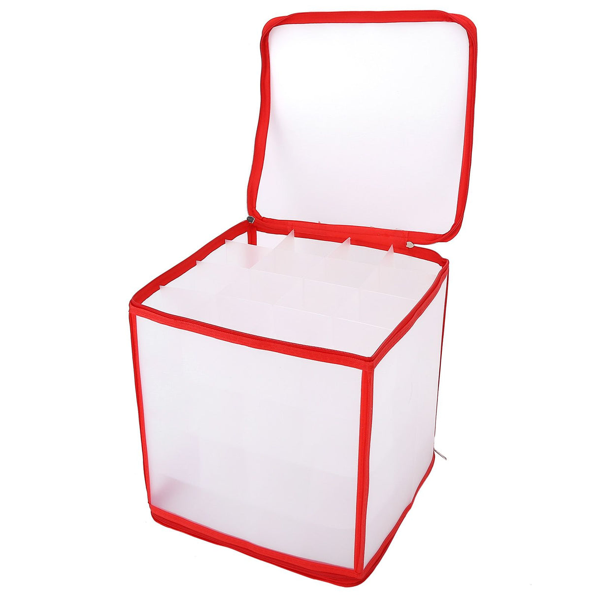 Storage Box Transparent PVC Zipper Sealed Durable Sock Organizer with Compartment for Home Office