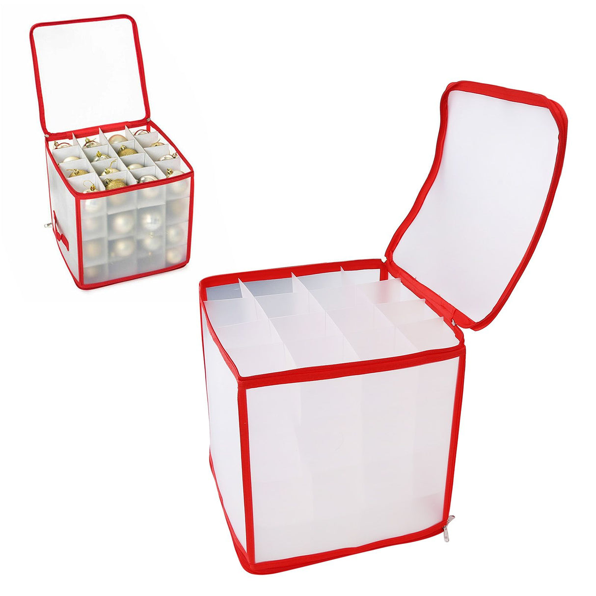 Storage Box Transparent PVC Zipper Sealed Durable Sock Organizer with Compartment for Home Office