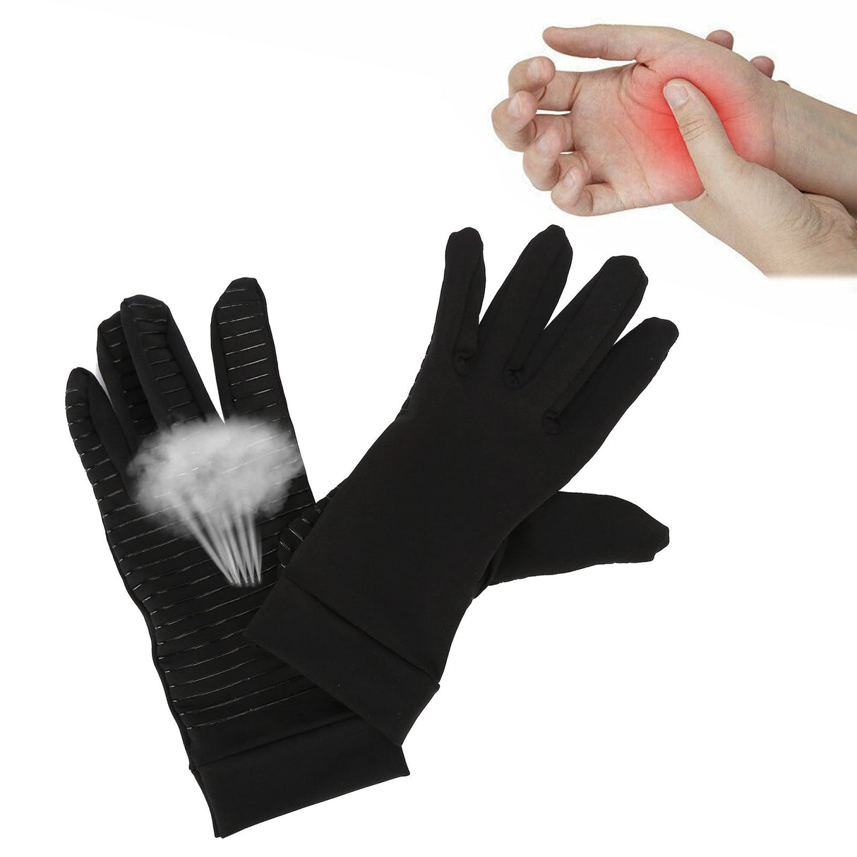 Arthritis Gloves Full Finger Copper Fiber Comfortable Soft Breathable Odorless Compression Gloves for Gaming CookingL