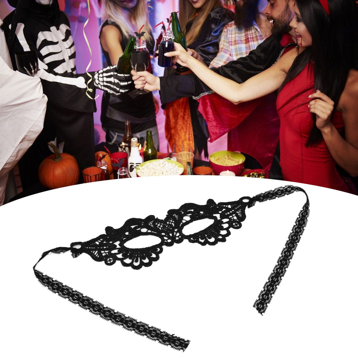 Hollow Lace Half Face Mask Costume Eyes Mask Halloween Dancing Party Decoration for Women