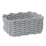 Cotton Rope Storage Basket Hand Knitting Nordic Style Desktop Storage Organizer for Key Snacks Underwear Grey 30x22x14cm/11.8x8.7x5.5in