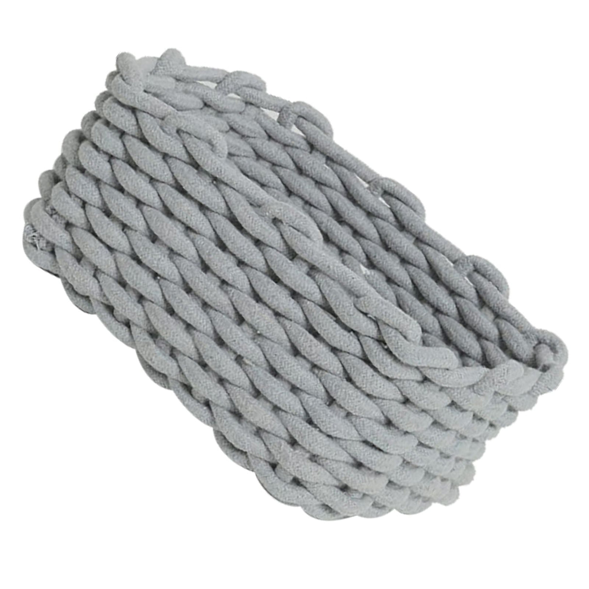 Cotton Rope Storage Basket Hand Knitting Nordic Style Desktop Storage Organizer for Key Snacks Underwear Grey 30x22x14cm/11.8x8.7x5.5in