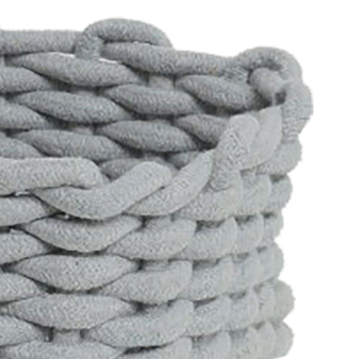 Cotton Rope Storage Basket Hand Knitting Nordic Style Desktop Storage Organizer for Key Snacks Underwear Grey 30x22x14cm/11.8x8.7x5.5in
