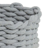 Cotton Rope Storage Basket Hand Knitting Nordic Style Desktop Storage Organizer for Key Snacks Underwear Grey 30x22x14cm/11.8x8.7x5.5in