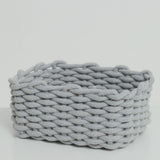 Cotton Rope Storage Basket Hand Knitting Nordic Style Desktop Storage Organizer for Key Snacks Underwear Grey 30x22x14cm/11.8x8.7x5.5in - Extra Image