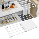 Tension Shelf Adjustable Closet Divider 24cm Width Storage Rack for Cabinet Wardrobe 38 ~ 55cm / 14.96 ~ 21.65in