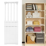 Tension Shelf Adjustable Closet Divider 24cm Width Storage Rack for Cabinet Wardrobe 50 ~ 80cm / 19.69 ~ 31.5in