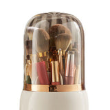 Makeup Brush Holder Multifunctional Brush Organizer Home Rotating Dustproof Cosmetic Make Up Brushes Container White