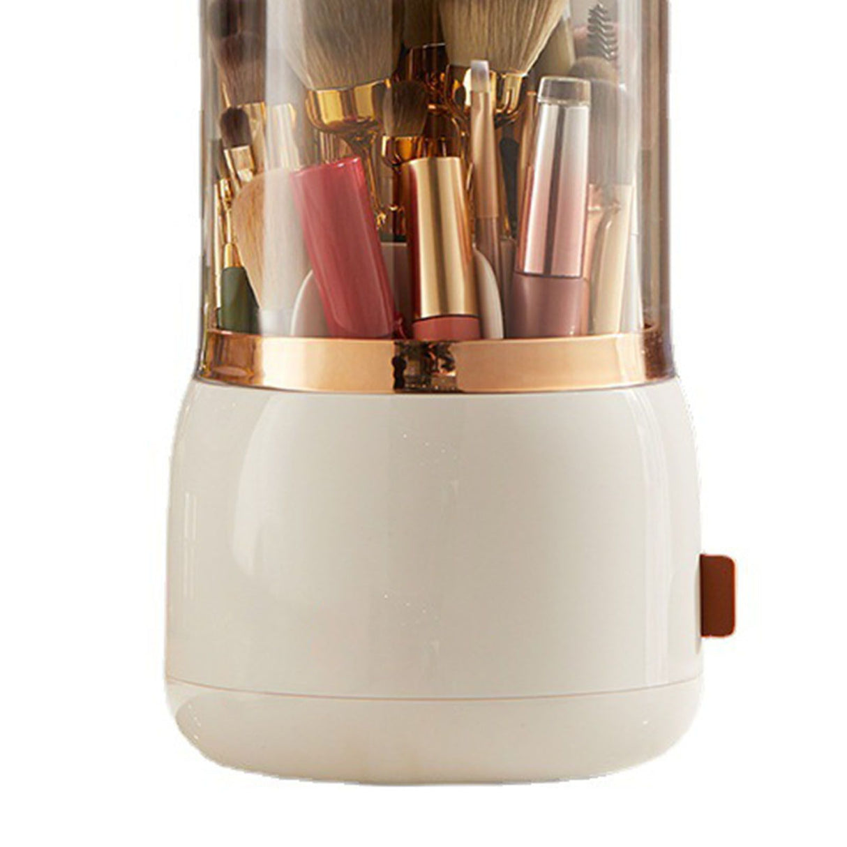 Makeup Brush Holder Multifunctional Brush Organizer Home Rotating Dustproof Cosmetic Make Up Brushes Container White