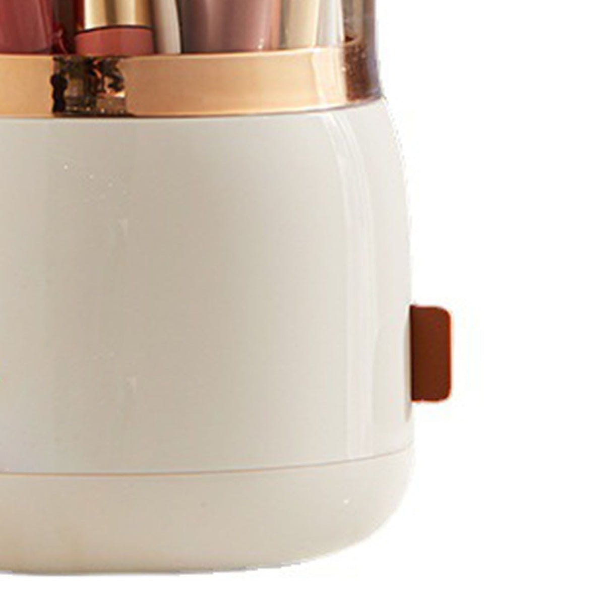 Makeup Brush Holder Multifunctional Brush Organizer Home Rotating Dustproof Cosmetic Make Up Brushes Container White