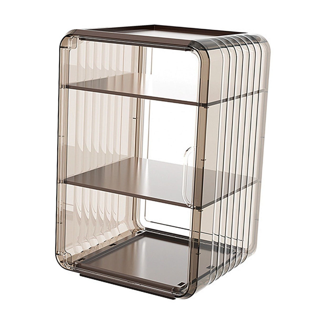 Acrylic Water Bottle Organizer Sturdy Dustproof Easy To Clean Water Bottle Storage Holder for Cabinet Desktop Large 3 Layer Brown