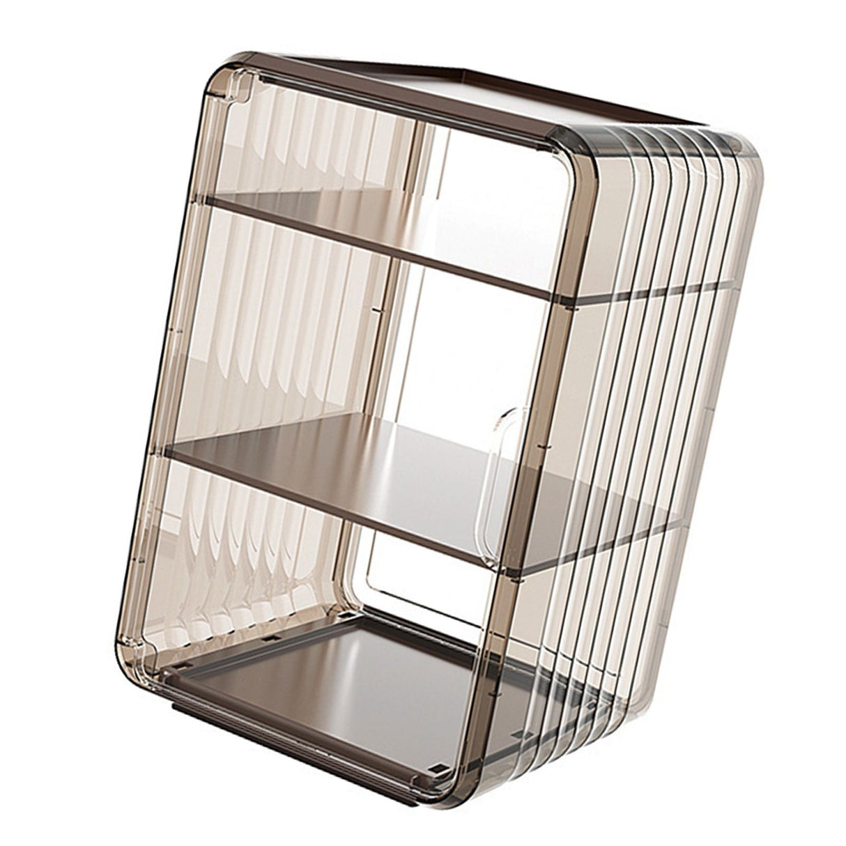 Acrylic Water Bottle Organizer Sturdy Dustproof Easy To Clean Water Bottle Storage Holder for Cabinet Desktop Large 3 Layer Brown