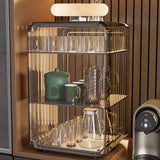 Acrylic Water Bottle Organizer Sturdy Dustproof Easy To Clean Water Bottle Storage Holder for Cabinet Desktop Large 3 Layer Brown - 45-Degree Angle