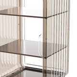 Acrylic Water Bottle Organizer Sturdy Dustproof Easy To Clean Water Bottle Storage Holder for Cabinet Desktop Large 3 Layer Brown - Close-Up Angle