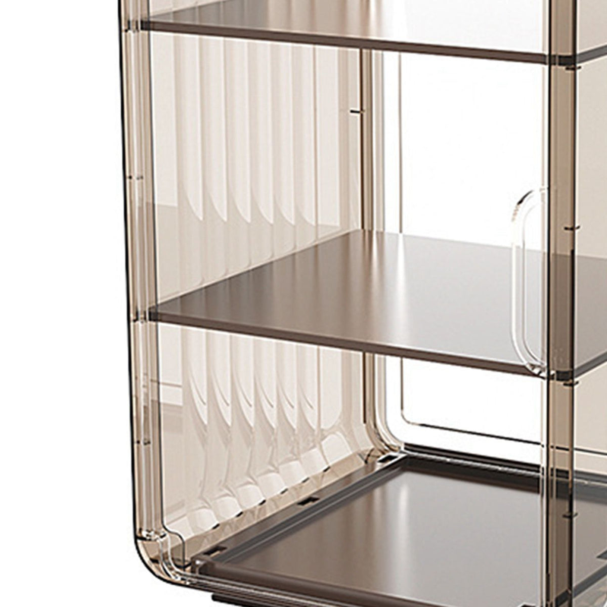 Acrylic Water Bottle Organizer Sturdy Dustproof Easy To Clean Water Bottle Storage Holder for Cabinet Desktop Large 3 Layer Brown