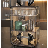 Acrylic Water Bottle Organizer Sturdy Dustproof Easy To Clean Water Bottle Storage Holder for Cabinet Desktop Large 3 Layer Brown