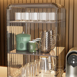 Acrylic Water Bottle Organizer Sturdy Dustproof Easy To Clean Water Bottle Storage Holder for Cabinet Desktop Large 3 Layer Brown - Extra Image