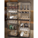 Acrylic Water Bottle Organizer Sturdy Dustproof Easy To Clean Water Bottle Storage Holder for Cabinet Desktop Large 3 Layer Brown