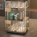 Acrylic Water Bottle Organizer Sturdy Dustproof Easy To Clean Water Bottle Storage Holder for Cabinet Desktop Large 3 Layer Brown