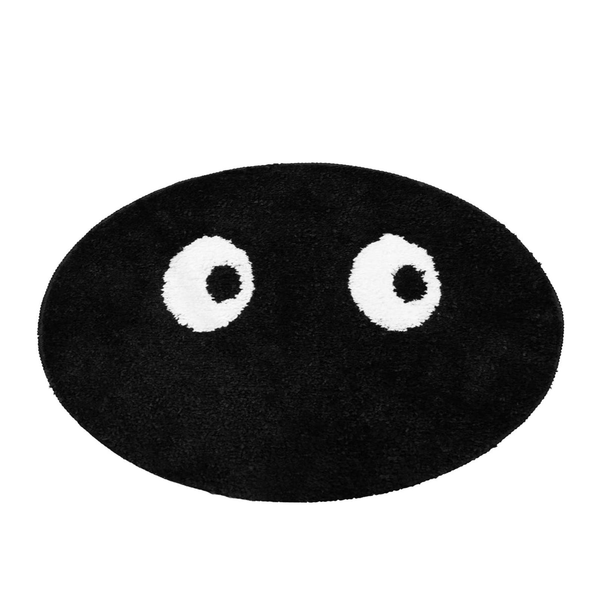 Round Rug Cute Black Face Rug Soft Flocking Carpet Skid Resistant Rug for Bedroom Bathroom Living Room 80x80cm / 31.5x31.5in