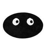 Round Rug Cute Black Face Rug Soft Flocking Carpet Skid Resistant Rug for Bedroom Bathroom Living Room 80x80cm / 31.5x31.5in