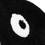 Round Rug Cute Black Face Rug Soft Flocking Carpet Skid Resistant Rug for Bedroom Bathroom Living Room 80x80cm / 31.5x31.5in - Low Angle