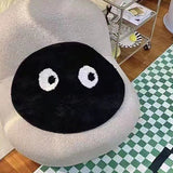 Round Rug Cute Black Face Rug Soft Flocking Carpet Skid Resistant Rug for Bedroom Bathroom Living Room 80x80cm / 31.5x31.5in - Extra Image