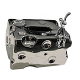 Tissue Box Cover Ceramic Rectangular Stylish Elegant Decorative Napkin Box Holder for Desktop Coffee Table Silver - Front View