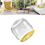 Toy Storage Stool Multipurpose Innovative Round Shape Transparent Storage Stool for Home Living Room Entryway Yellow