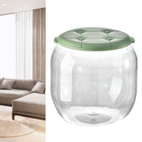 Toy Storage Stool Multipurpose Innovative Round Shape Transparent Storage Stool for Home Living Room Entryway Green