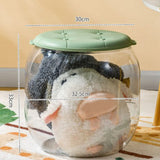 Toy Storage Stool Multipurpose Innovative Round Shape Transparent Storage Stool for Home Living Room Entryway Green
