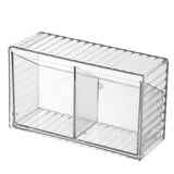 Cosmetics Wall Mounted Storage Box Non Punching Plastic 2 Compartment Holder Bathroom Supplies - Front View