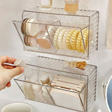 Cosmetics Wall Mounted Storage Box Non Punching Plastic 2 Compartment Holder Bathroom Supplies - Extra Image