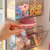 Cosmetics Wall Mounted Storage Box Non Punching Plastic 2 Compartment Holder Bathroom Supplies - Extra Image