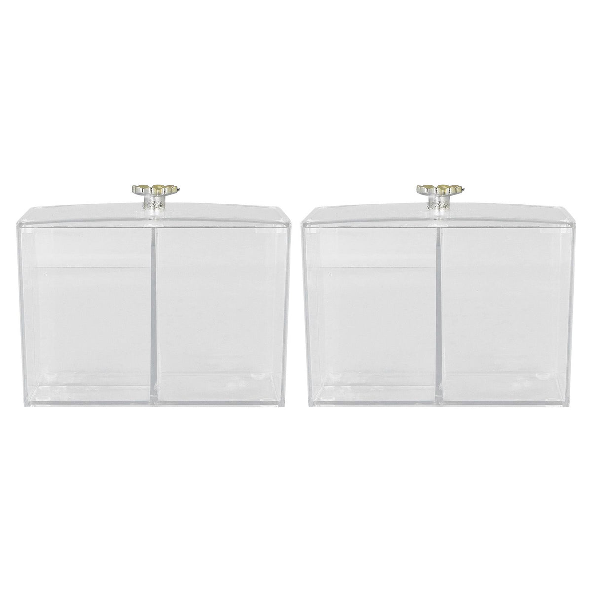 2Pcs Cotton Swab Holder Clear Durable Plastic Safe Widely Used Cotton Ball Organizer for Office Family Tabletop