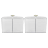 2Pcs Cotton Swab Holder Clear Durable Plastic Safe Widely Used Cotton Ball Organizer for Office Family Tabletop