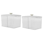 2Pcs Cotton Swab Holder Clear Durable Plastic Safe Widely Used Cotton Ball Organizer for Office Family Tabletop