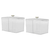 2Pcs Cotton Swab Holder Clear Durable Plastic Safe Widely Used Cotton Ball Organizer for Office Family Tabletop - Top-Down View