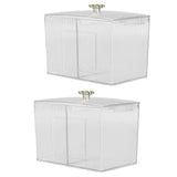 2Pcs Cotton Swab Holder Clear Durable Plastic Safe Widely Used Cotton Ball Organizer for Office Family Tabletop