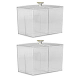 2Pcs Cotton Swab Holder Clear Durable Plastic Safe Widely Used Cotton Ball Organizer for Office Family Tabletop